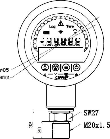 數顯壓力表尺寸圖 數顯壓力表尺寸圖